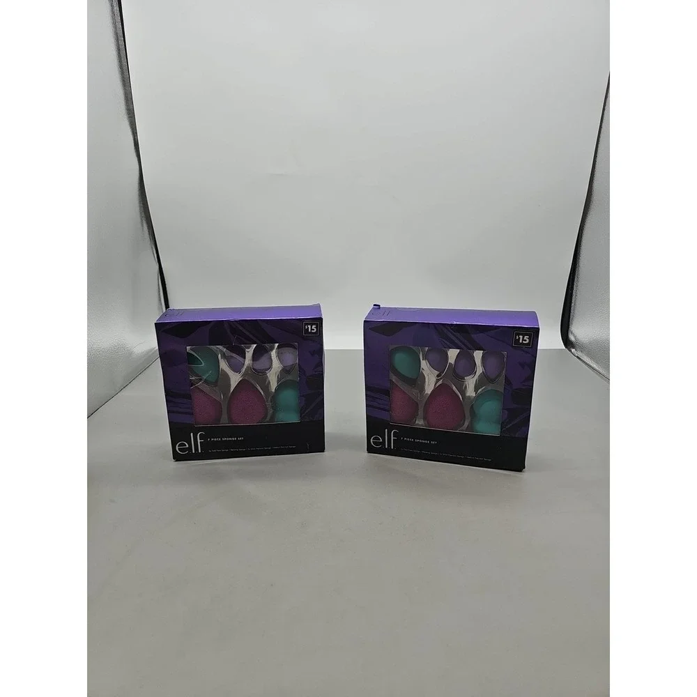e.l.f 7 Piece Sponge Set, Latex Free Lot Of‎ 2 New